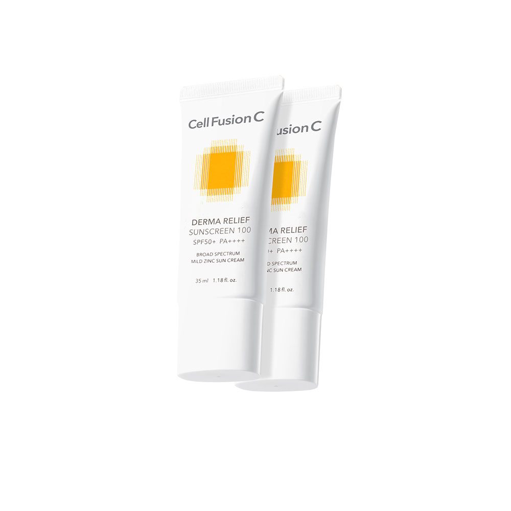 Cell Fusion C Derma Relief Sunscreen 100 SPF50+PA - Krem z filtrem SPF 35ml+35ml - obrazek 2