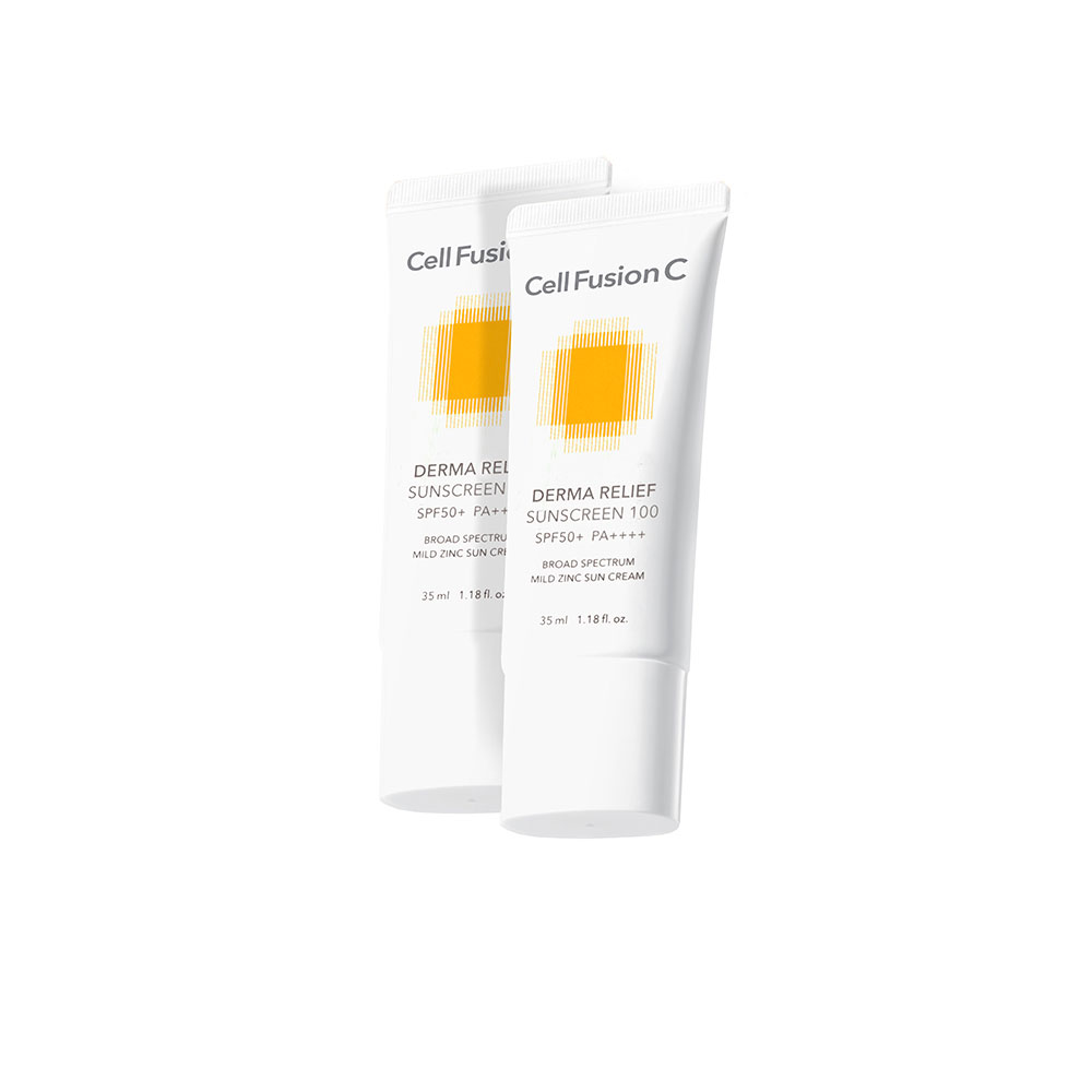 Cell Fusion C Derma Relief Sunscreen 100 SPF50+PA - Krem z filtrem SPF 35ml+35ml