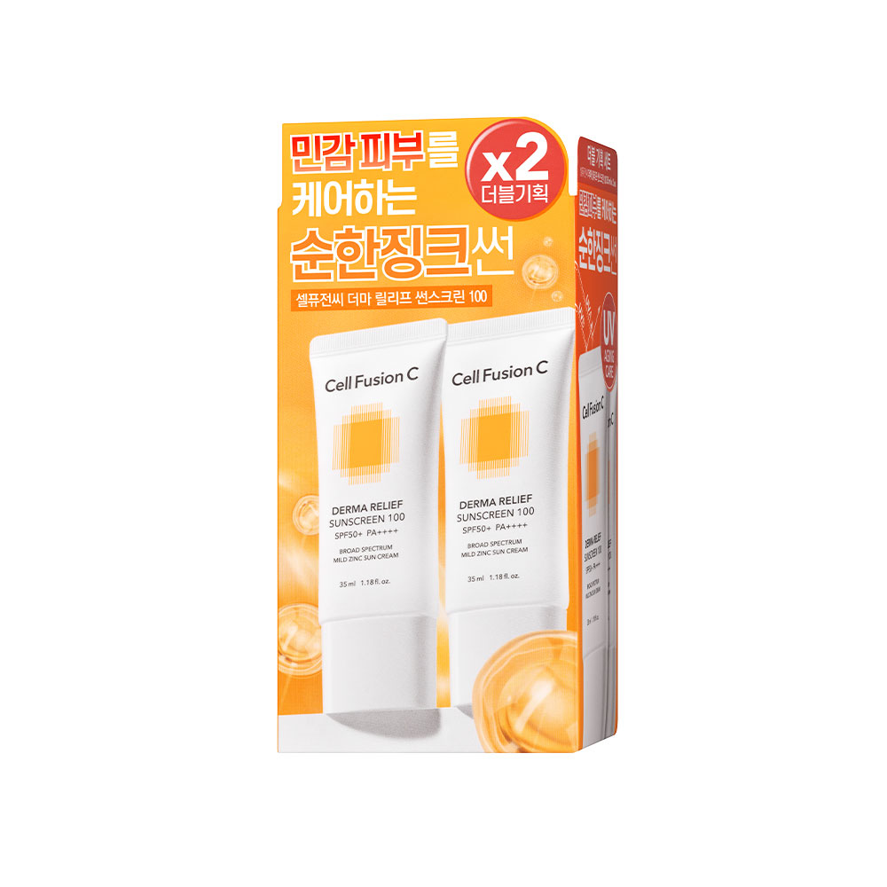 Cell Fusion C Derma Relief Sunscreen 100 SPF50+PA - Krem z filtrem SPF 35ml+35ml - obrazek 3