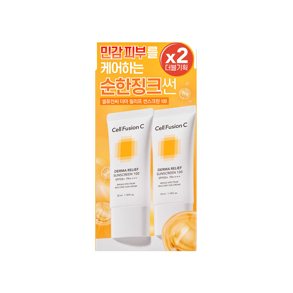 Cell Fusion C Derma Relief Sunscreen 100 SPF50+PA - Krem z filtrem SPF 35ml+35ml - obrazek 4