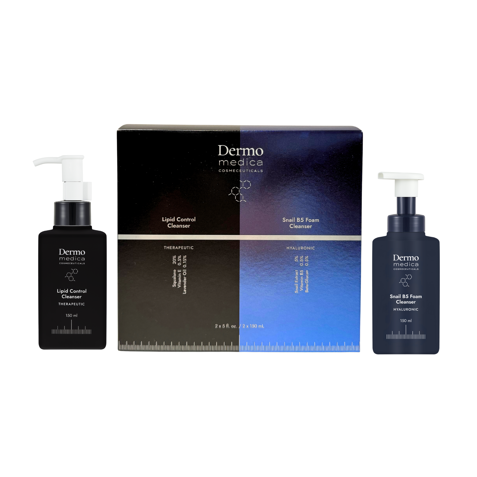 Dermomedica Zestaw Lipid Control Cleanser 150ml i Snail Foam Cleanser 150ml