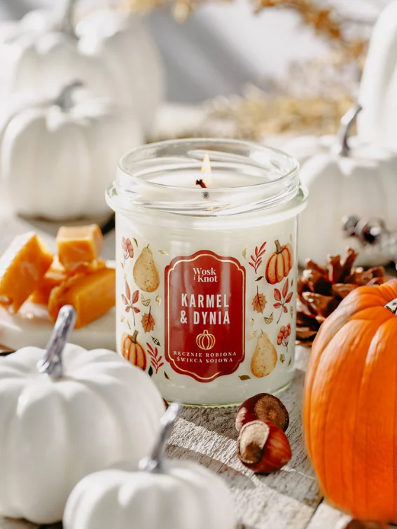 Wosk i Knot Karmel & Dynia świeca sojowa 300ml