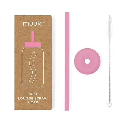 Muuki Mini Lounge Straw+Cap Flamingo Pink 500ml