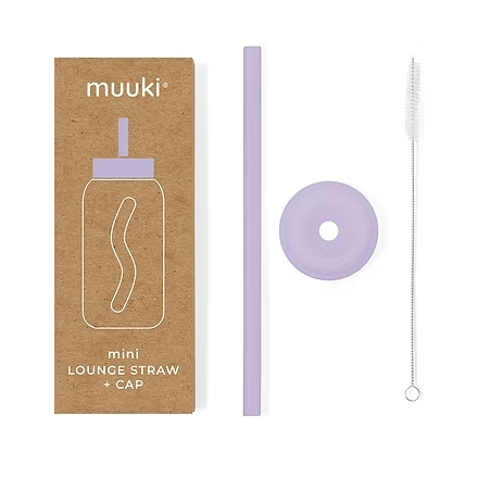 Muuki Mini Lounge Straw+Cap Pastel Lilac 500ml