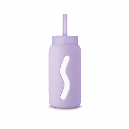 Muuki Mini Lounge Straw+Cap Pastel Lilac 500ml - obrazek 2