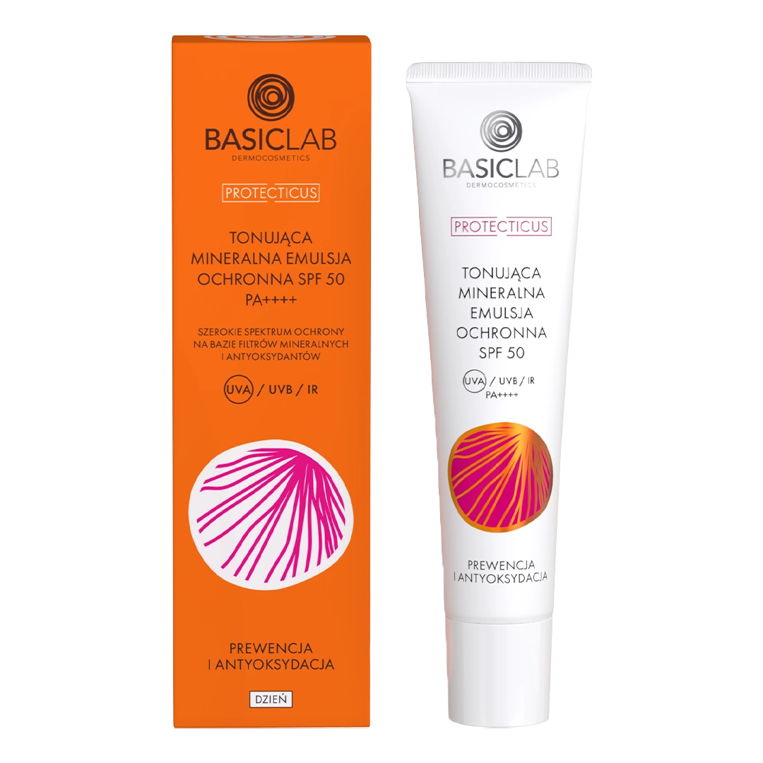 BasicLab Tonująca mineralna emulsja ochronna SPF50 PPD 19,8 40ml