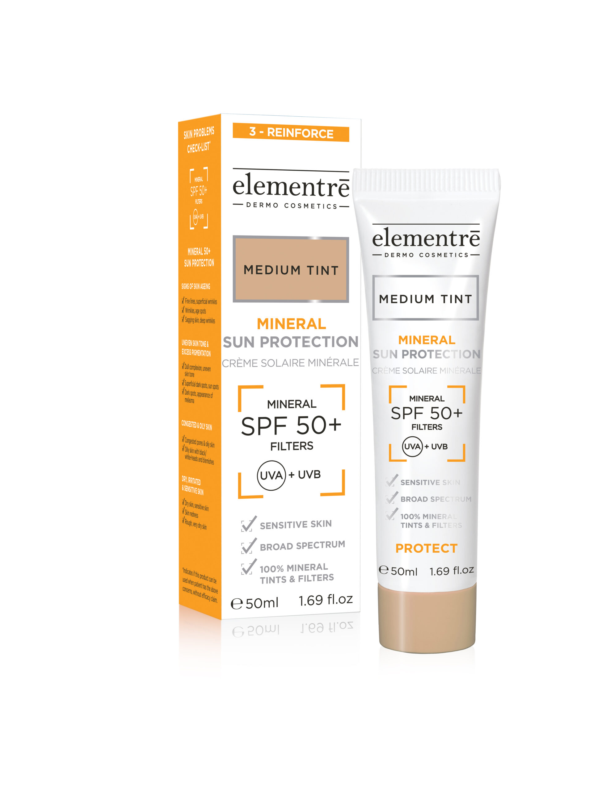 Elementre Mineral Protection Sun Protection Medium Tint SPF50+ 50ml