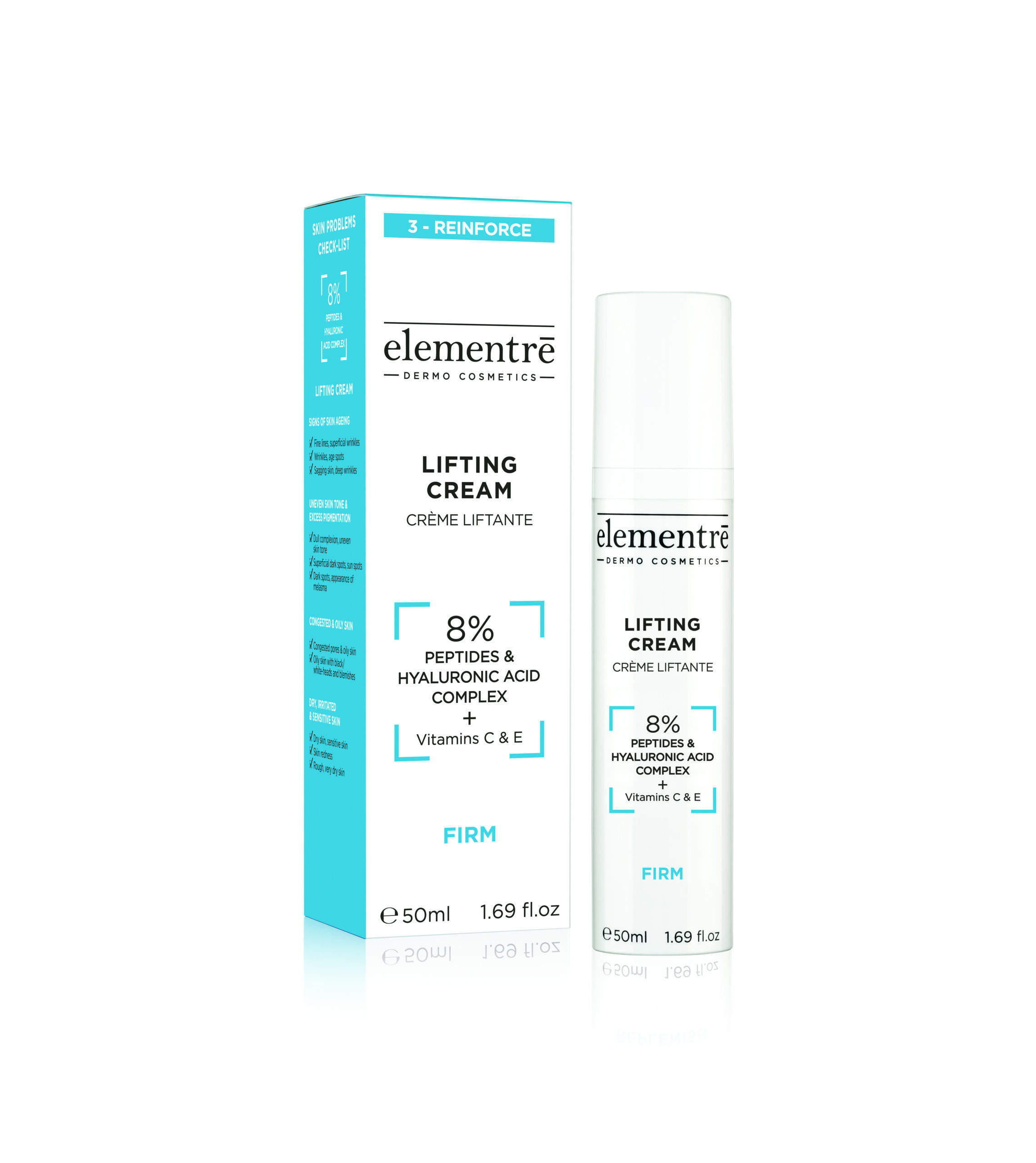 Elementre Lifting Cream Peptides & Hyaluronic Acid 8% 50ml