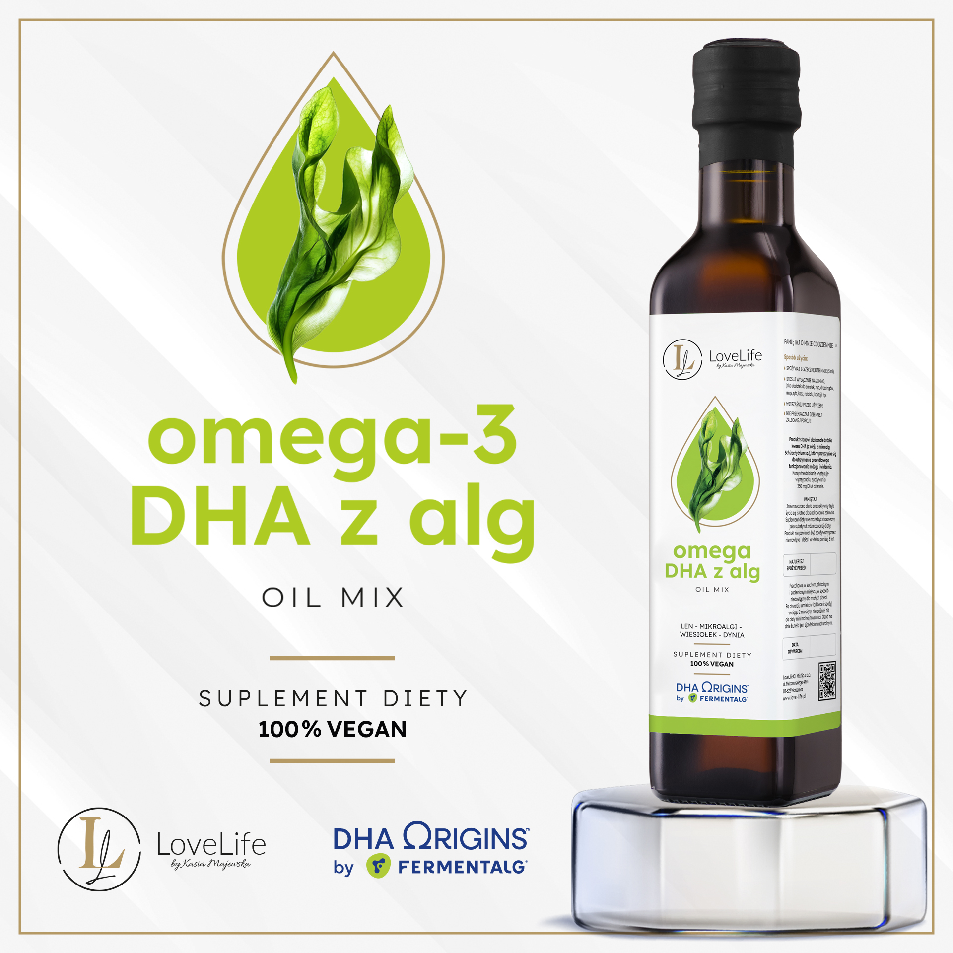 LoveLife Omega-3 DHA z alg 250ml - obrazek 2