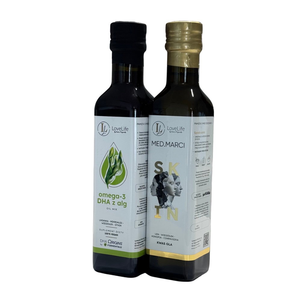 Zestaw Lovelife Omega-3 DHA + Skin by med. Marci 2x250ml
