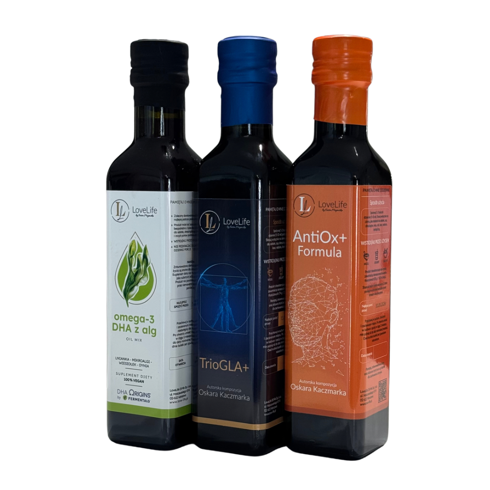 Zestaw Lovelife Omega-3 DHA + TrioGLA+ AntiOx+ Formula by Doctor Microbiom 3x250ml