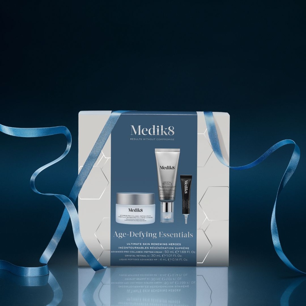 Medik8 Age-Defying Essentials – zestaw świąteczny Advanced Pro-Collagen+ Peptide Cream 50 ml + Crystal Retinal 6 30 ml + Liquid Peptides Advanced MP 4 ml - obrazek 3