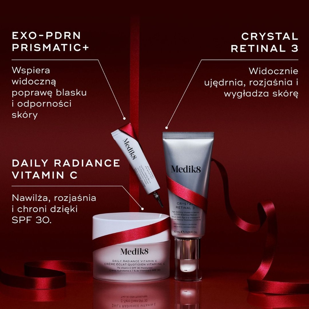 Medik8 Rejuvenation Routine – zestaw świąteczny Crystal Retinal 3 30 ml + Daily Radiance Vitamin C SPF 30 50 ml + Exo-PDRN Prismatic+ 4 ml - obrazek 3